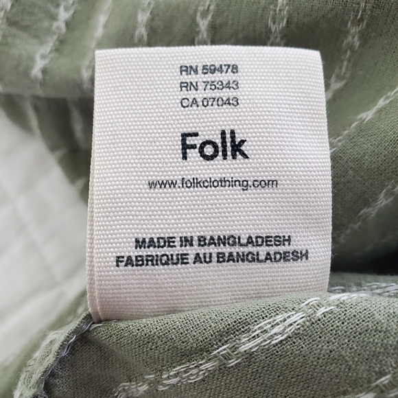 FOLK Men's shirt Size M Cotton/Linen - Picture 8 of 10